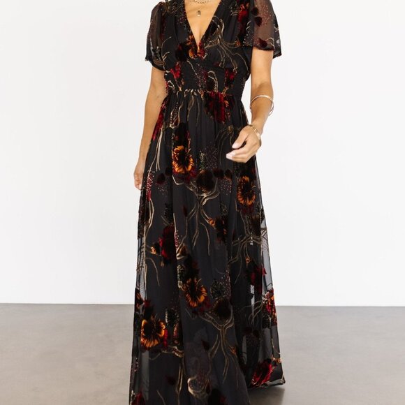 Baltic Born Valen Maxi Dress | Black Multi Size LL - Picture 1 of 5
